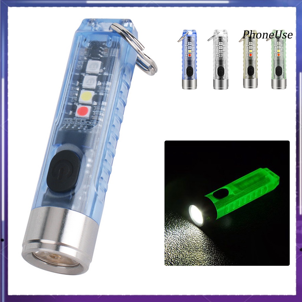 Đèn pin mini siêu sáng chất liệu PC chống thấm nước và va đập kèm móc khóa tiện dụng