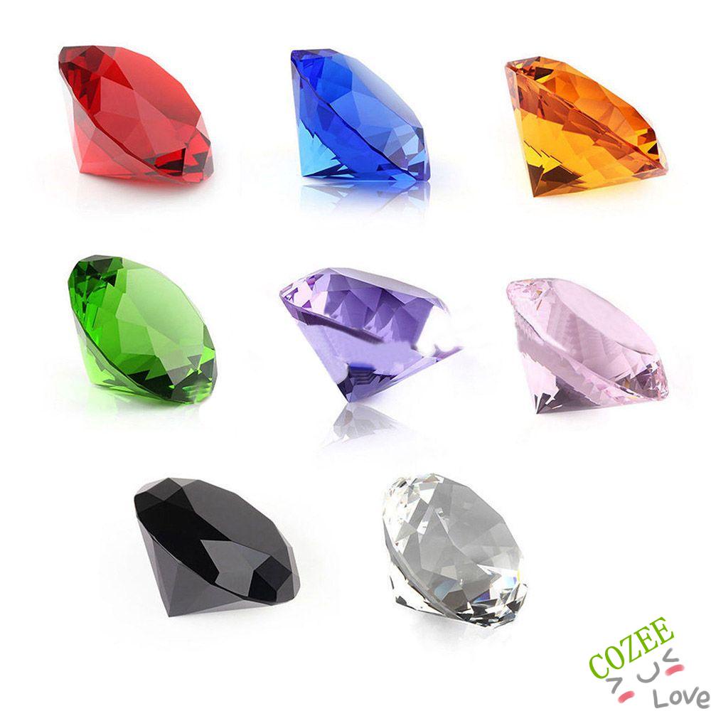Viên kim cương nhân tạo 30mm nhiều màu sắc tùy chọn dùng trang trí tiệc cưới DIY