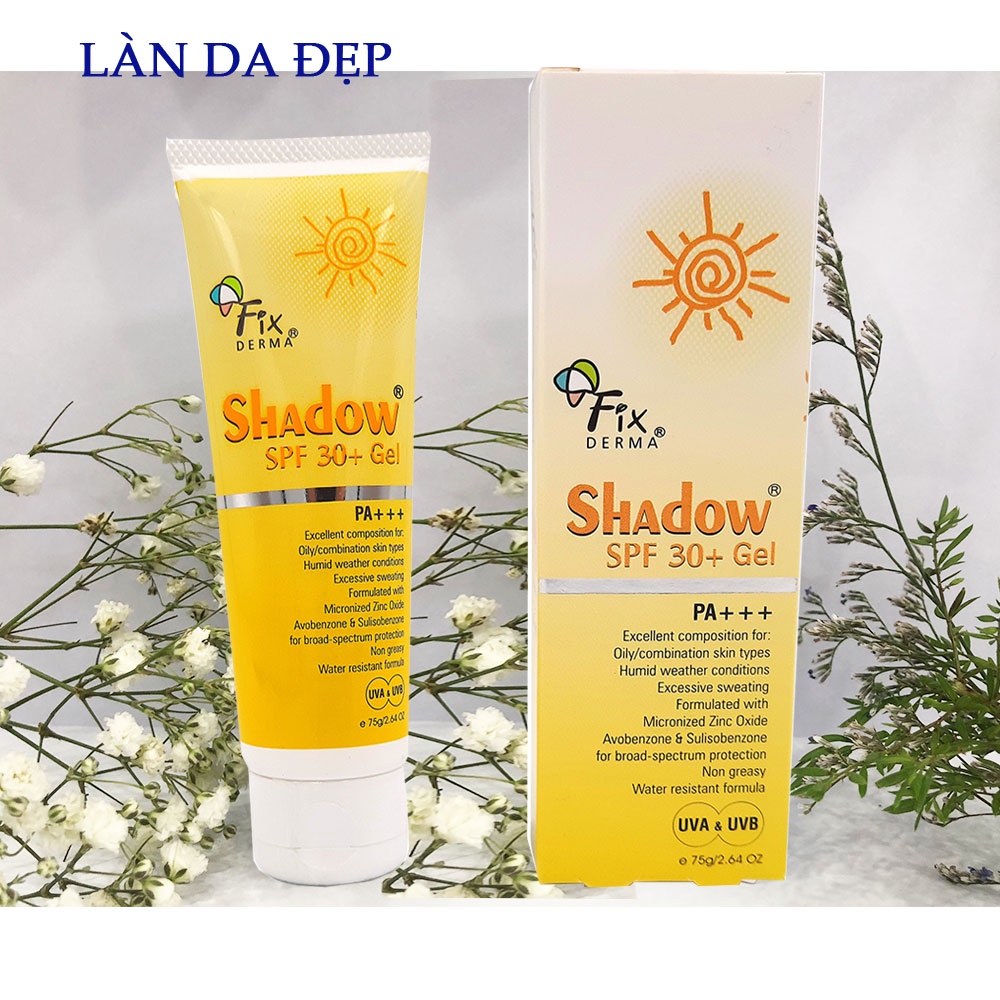 Kem chống nắng Fix Derma Shadow SPF 50+ PA+++ chống nắng dưỡng ẩm dành cho da khô tuýp 75g