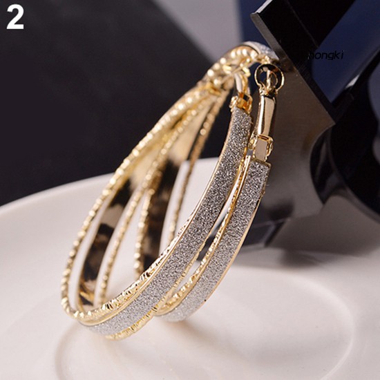 Khuyên tai tròn lớn phong cách vintage thời trang sang trọng cho nữ