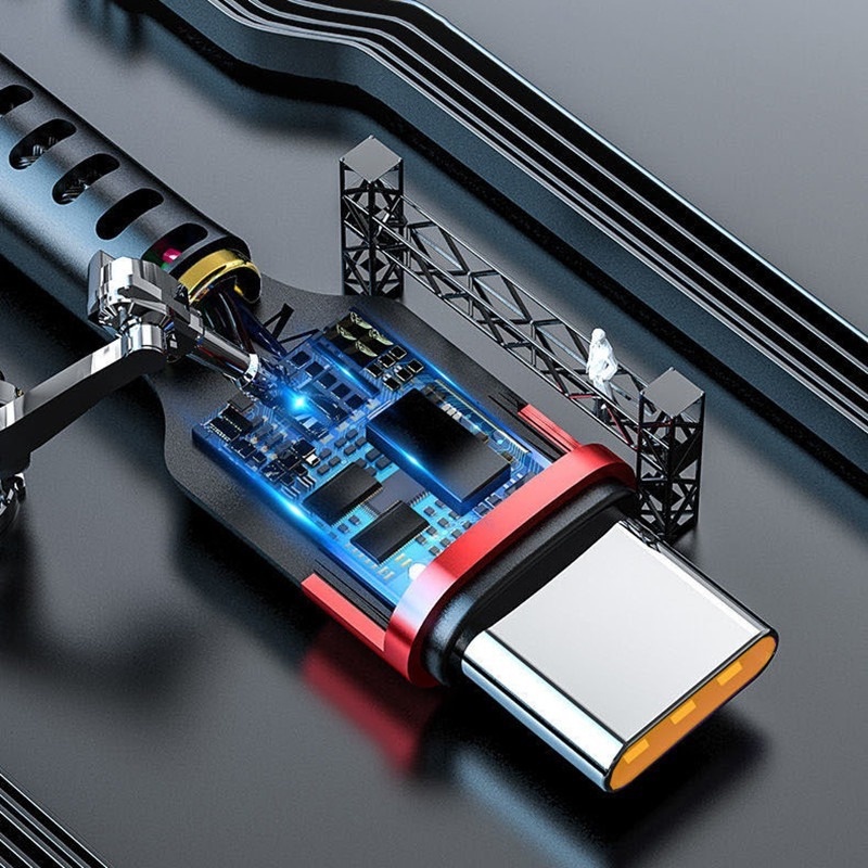 Cáp Sạc Nhanh/ Chuyển Đổi Dữ Liệu 6A USB Type C Dài 1m 2m Chuyên Dụng Cho Điện Thoại