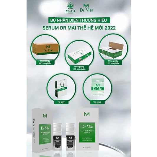 Combo 2 Nguyên Chất DR MAI, Serum Dr Mai hỗ trợ giảm mụn đẹp da,phù hợp cho da dầu mụn, nhạy cảm