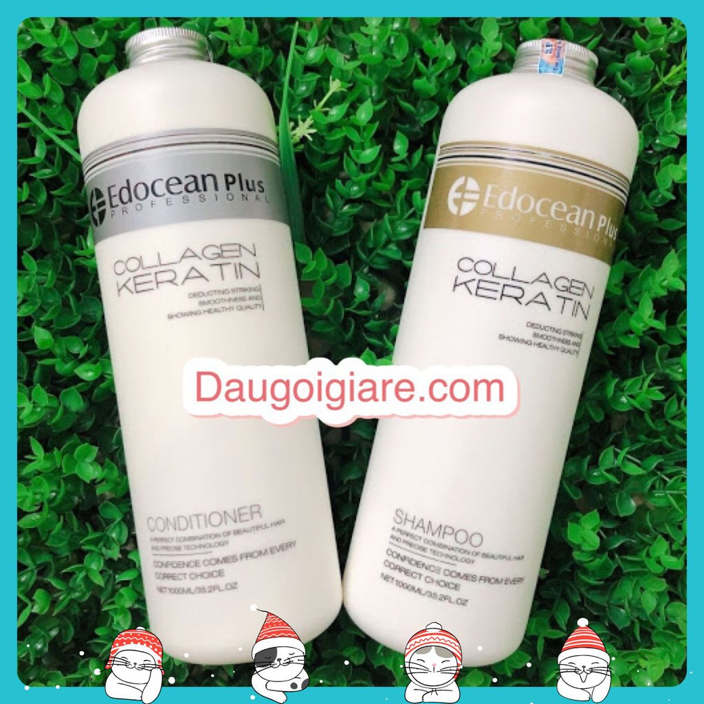 DẦU GỘI DẦU XẢ PHỤC HỒI KÍCH THÍCH MỌC TÓC HƯƠNG NƯỚC HOA EDOCEAN COLLAGEN KERATIN 1000ml