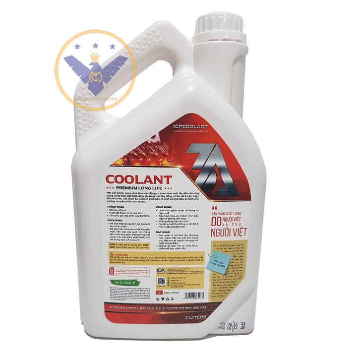 COMBO 2 lon nước làm mát xe ô tô màu đỏ 3A Premium Longlife Coolant 500ml