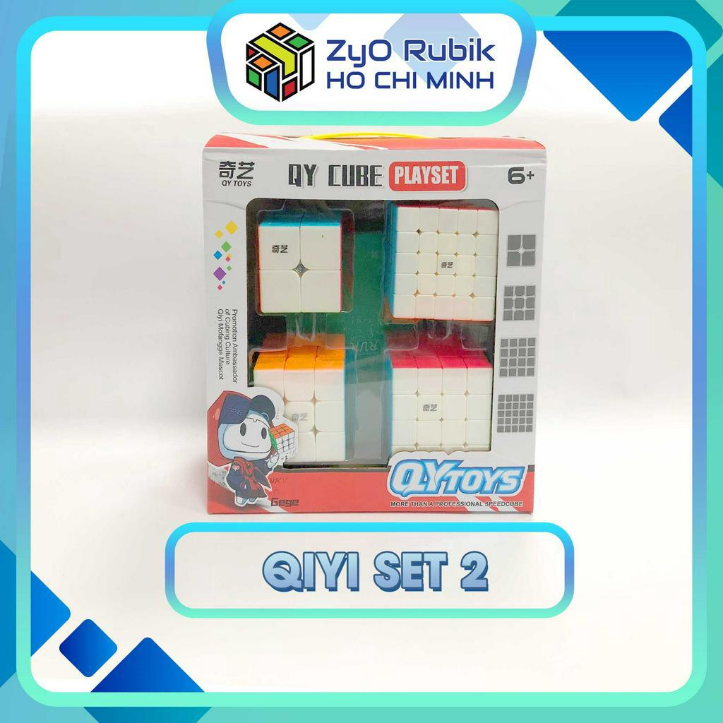Combo Rubik Stickerless Không Viền - Qiyi Set 2 - Đồ Chơi Phát Triển Trí Tuệ - Zyo Rubik Hồ Chí Minh