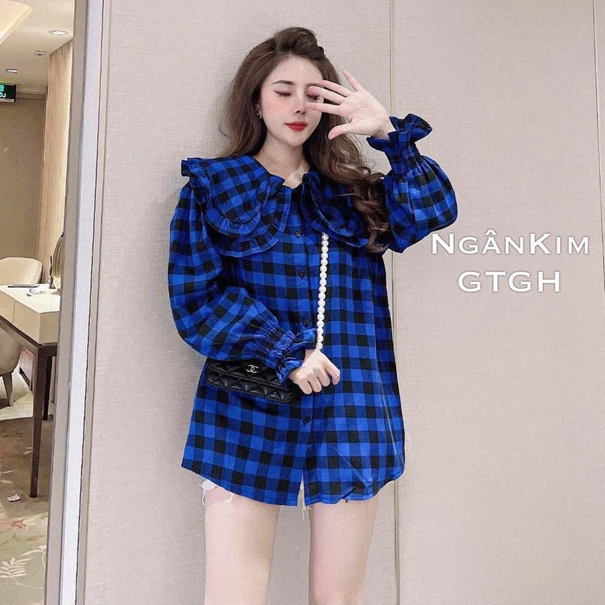 Áo Sơ Mi Kẻ Cổ Bèo