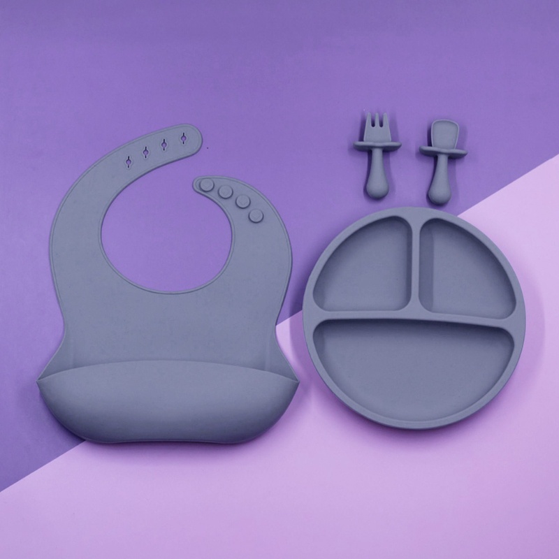 Bộ 4 Dụng Cụ Tô Muỗng Nĩa Tập Ăn Cho Bé Bằng Silicone Chống Trượt