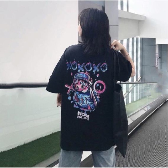 ÁO THUN COTTON TAY LỠ IN HÌNH BƯỚM