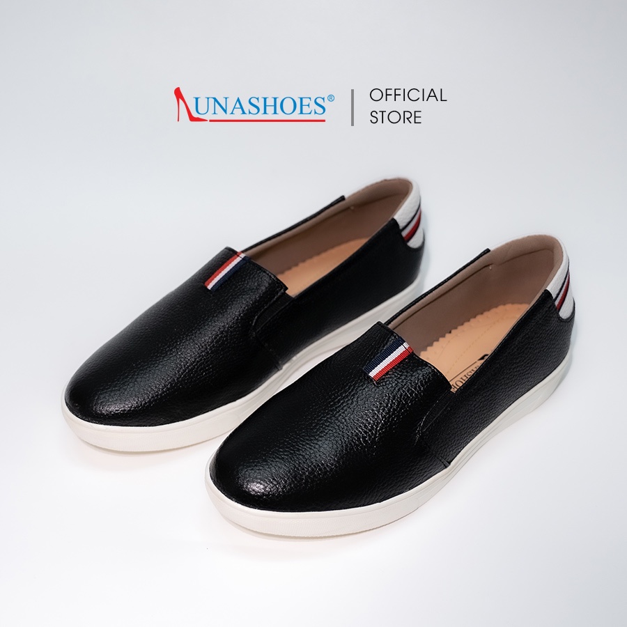 Giày Slip on nữ Lunashoes 41402 da bò 100% - Giày lười da nữ tăng chiều cao - Chất liệu da bò sẵn hàng
