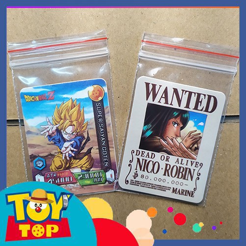 Túi chỉ đỏ bọc thẻ Toonies One piece, Dragon Ball, .. và các loai thẻ vừa cỡ chống trầy xước