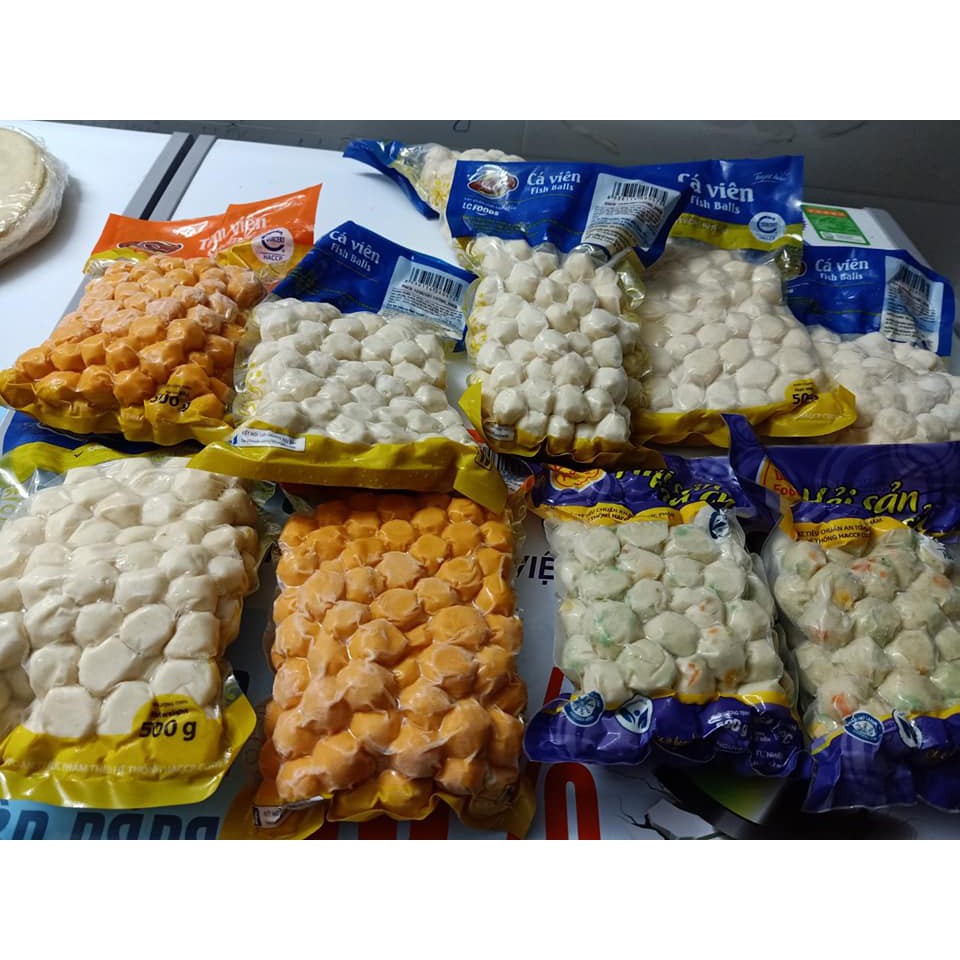 Viên xiên các loại hàng công ty siêu ngon,túi 500gr