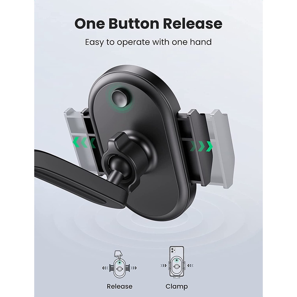 Giá đỡ điện thoại ô tô UGREEN 20473 - Chống shock tốt, hỗ trợ 4.7 - 7.2 inch Đệm silicon chống xước - Hàng Chính Hãng