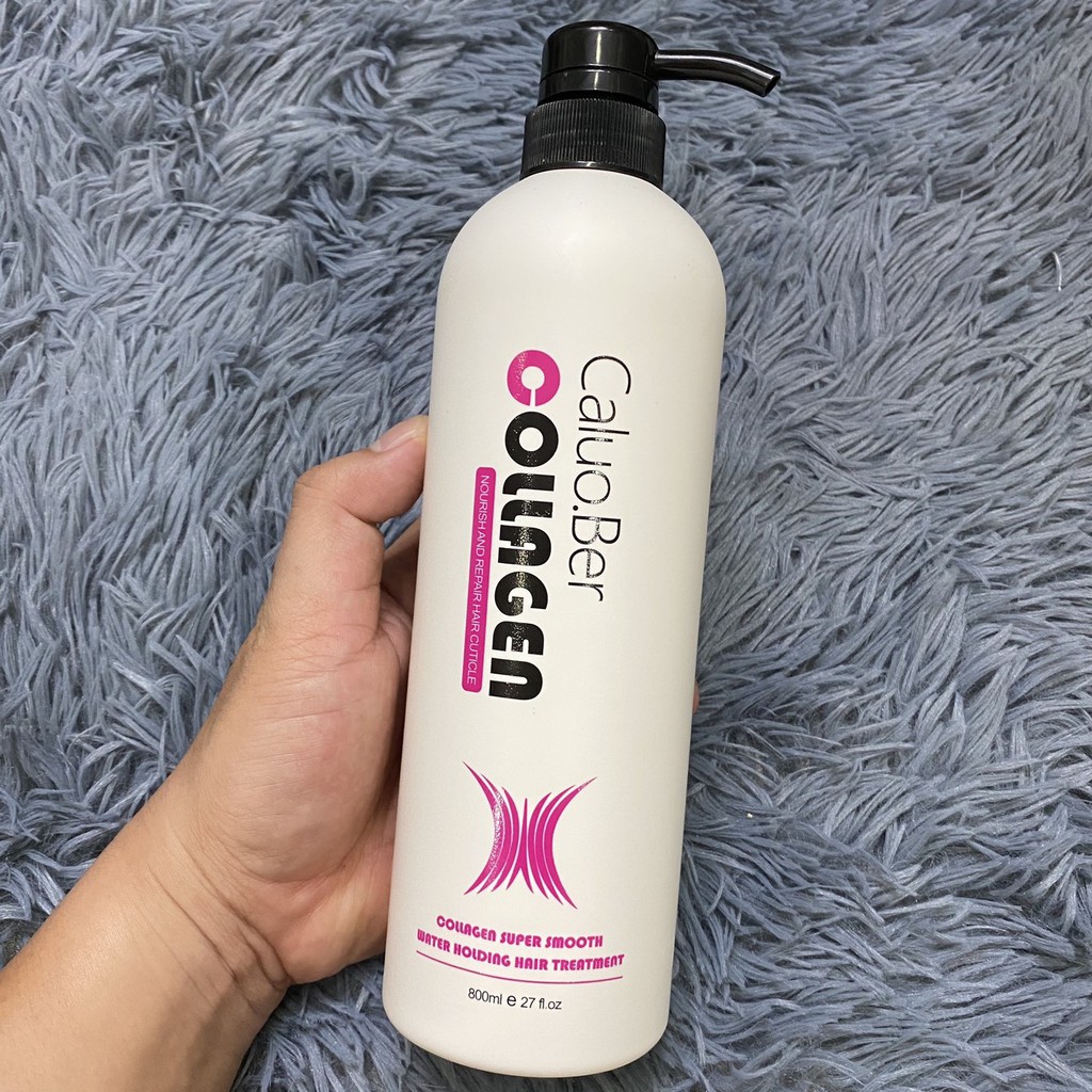 ♻️♻️♻️ COLAGEN tươi phục hồi tóc hư tổn Supper Smooth Water Holding Hair Treatment CALUO.BER 800ml ♻️♻️♻️