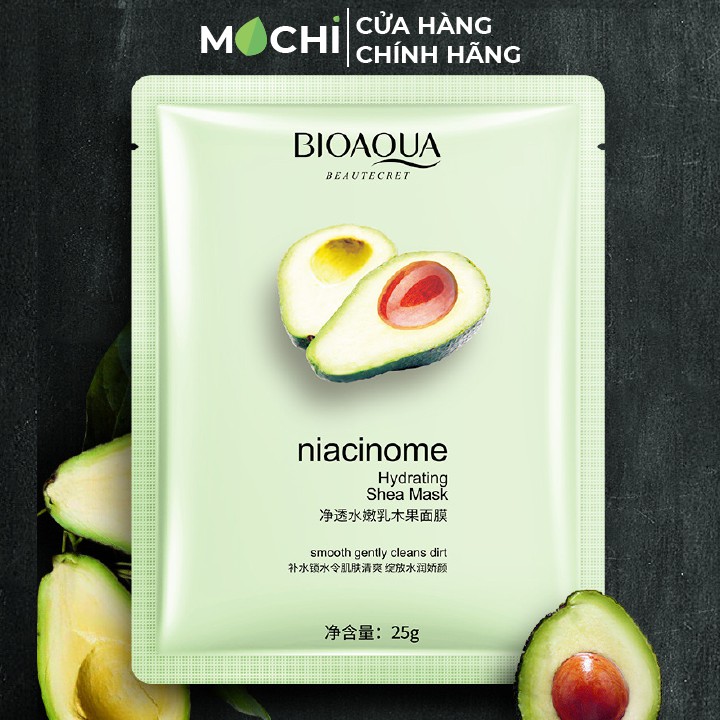 Mặt Nạ Quả Bơ Dưỡng Trắng Da Cấp Ẩm Giảm Mụn Mờ Thâm Shea Mask Giấy Bioaqua Nội Địa Trung MOCHI SHOP | BigBuy360 - bigbuy360.vn