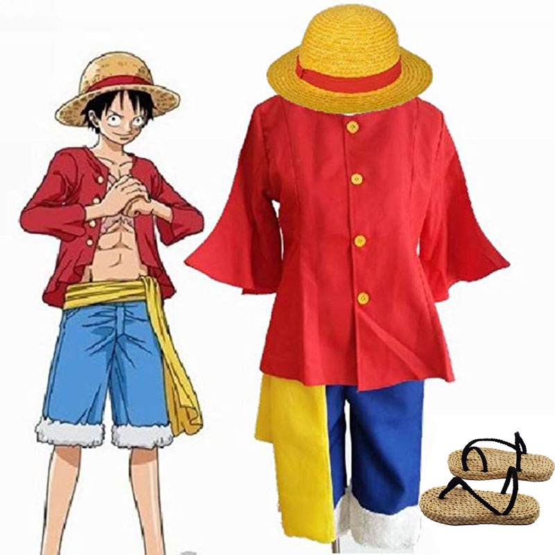 Set trang phục hóa trang Anime One Piece Monkey D Luffy dịp Halloween có bán lẻ tùy chọn