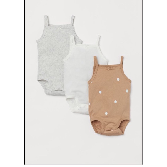 Set 3 bodysuit bé gái H&M
