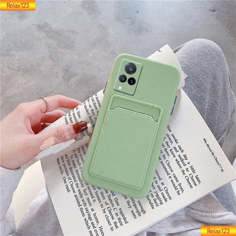 Ốp Điện Thoại Silicone Mềm Chống Sốc Có Ngăn Đựng Thẻ Cho Vivo V21E V21 E V20 4G 5G