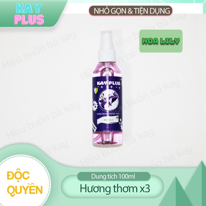 Chai nước rửa tay khô xịt kháng khuẩn mini bỏ túi KayPlus (100ml)