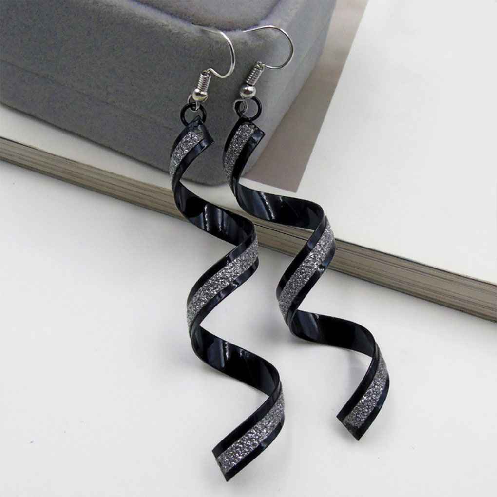 Hoa Tai Hợp Kim Thiết Kế Xoắn Ốc Phong Cách Retro