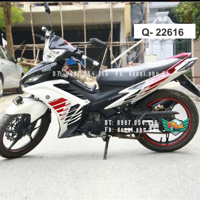 Tem rời Exciter 135  trắng đỏ đen RC 2014 (D)