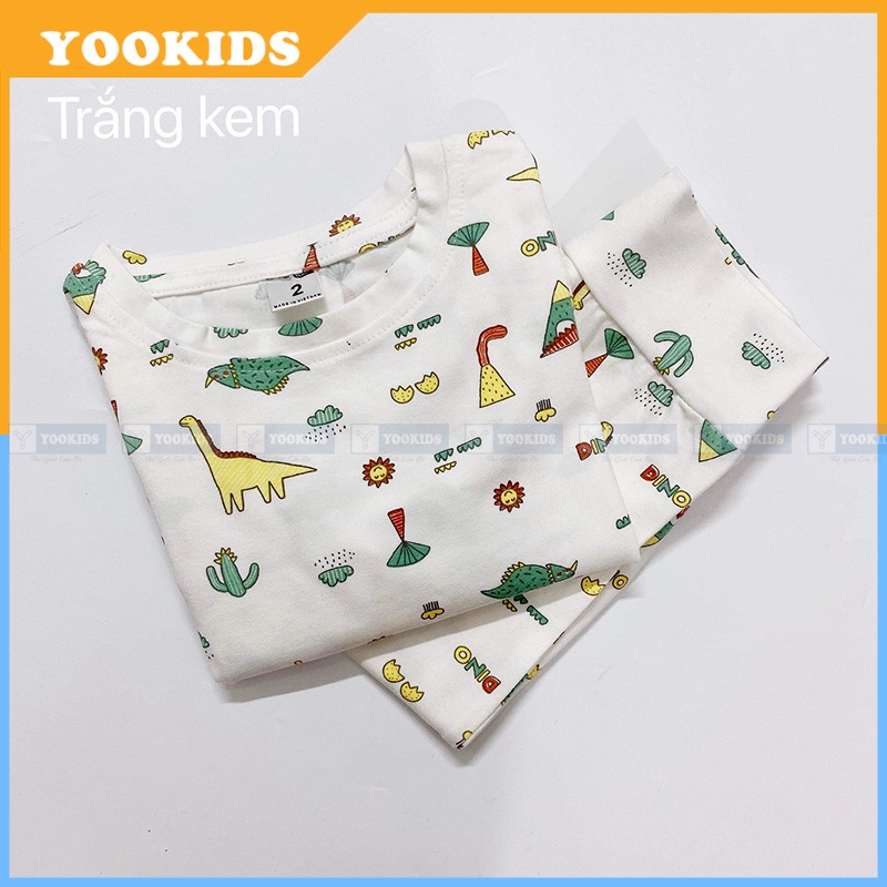 Đồ bộ cho bé YOOKIDS chất cotton mềm mịn co giãn 4 chiều, Bộ thu đông cho bé trai bé gái 1 2 3 4 5 tuổi