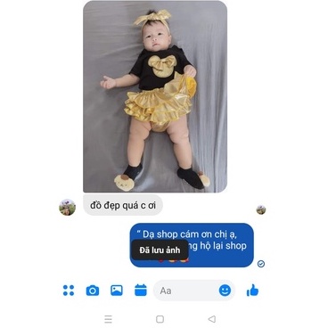 Set mickey gồm turban, áo body, váy có 2 màu trắng và đen chất đẹp