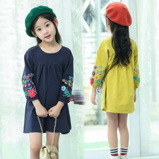 Đầm babydoll thêu tay cho bé gái 25_50kg