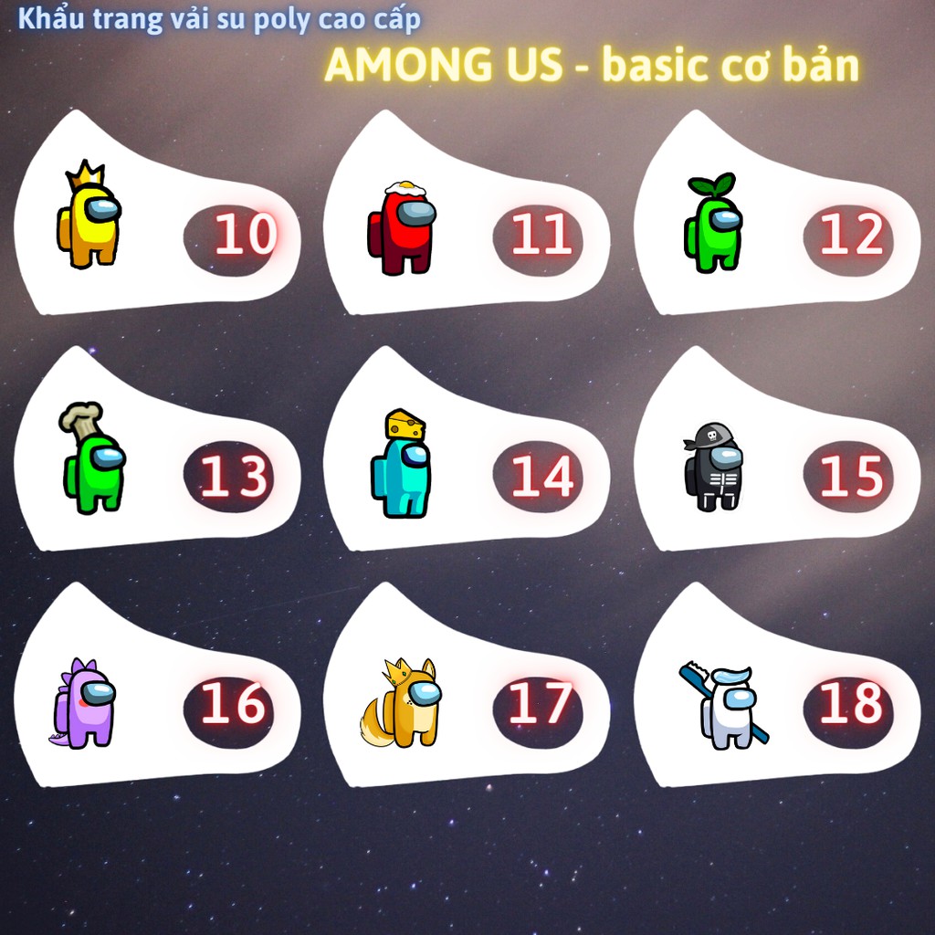 (45 MẪU) 1 chiếc khẩu trang vải Among Us - XÁM | BigBuy360 - bigbuy360.vn