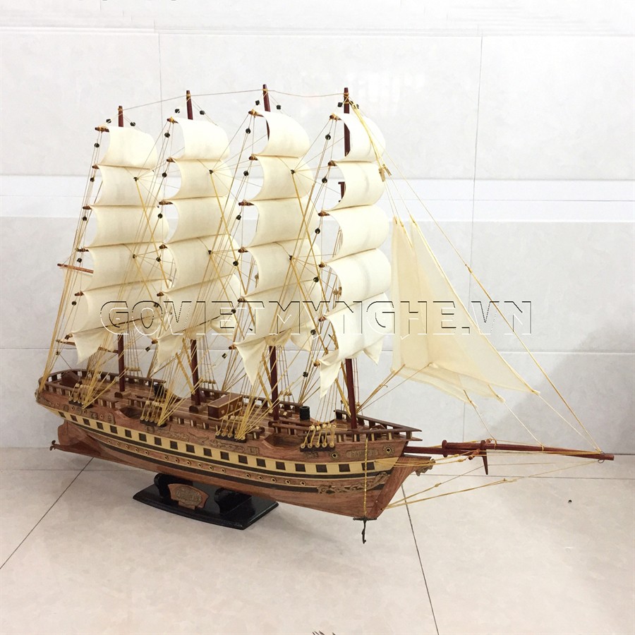 Mô Hình Thuyền Gỗ Chở Hàng France II của Pháp - L1 - Thân tàu 80cm - Gỗ Tự nhiên