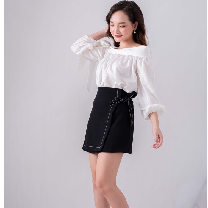 [SIÊU HOT] Áo trễ vai thắt nơ vai 3 màu xinh xắn (ảnh thật phía sau) - Áo hở vai điệu đà