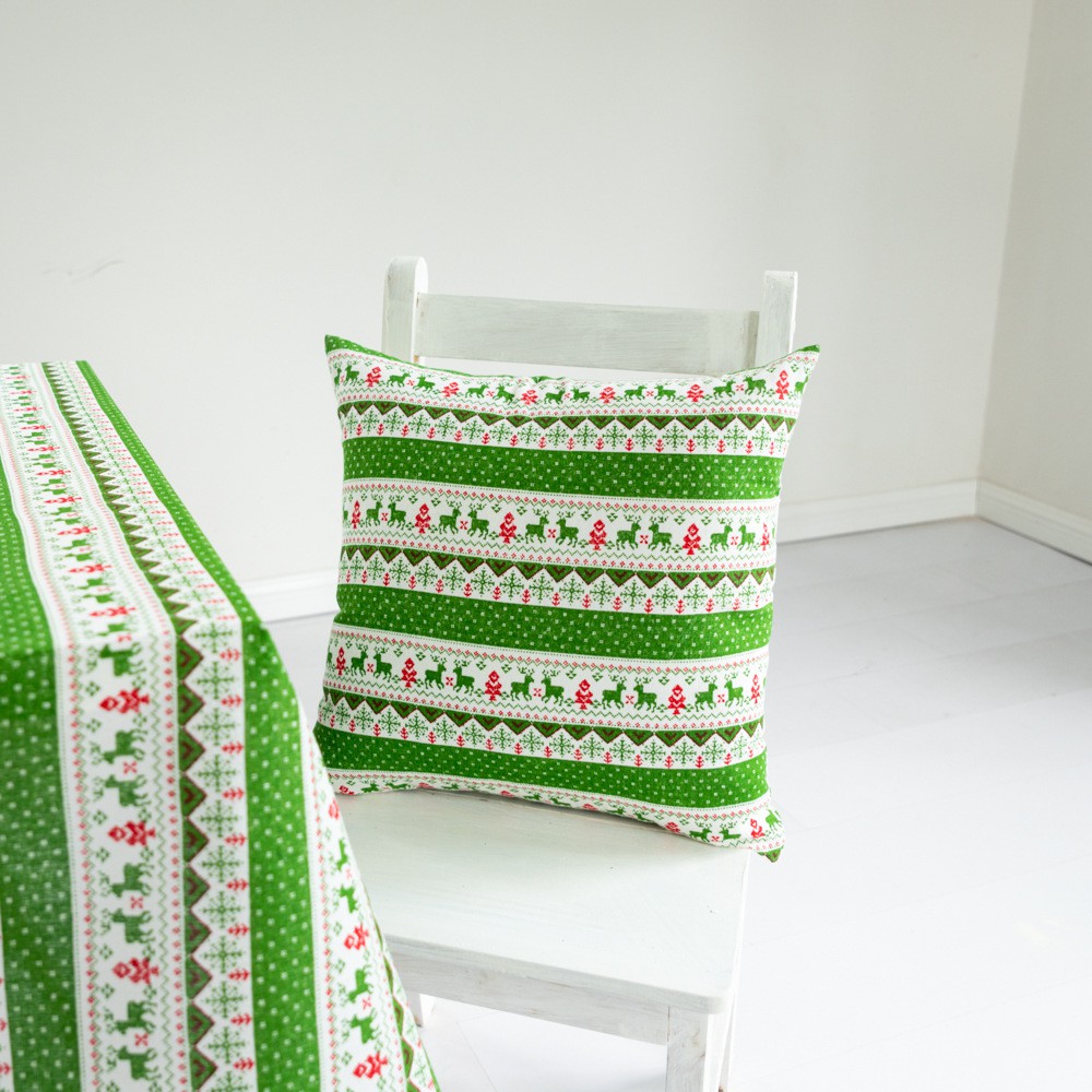 Vải linen họa tiết giáng sinh, noel, christmas - noel xanh