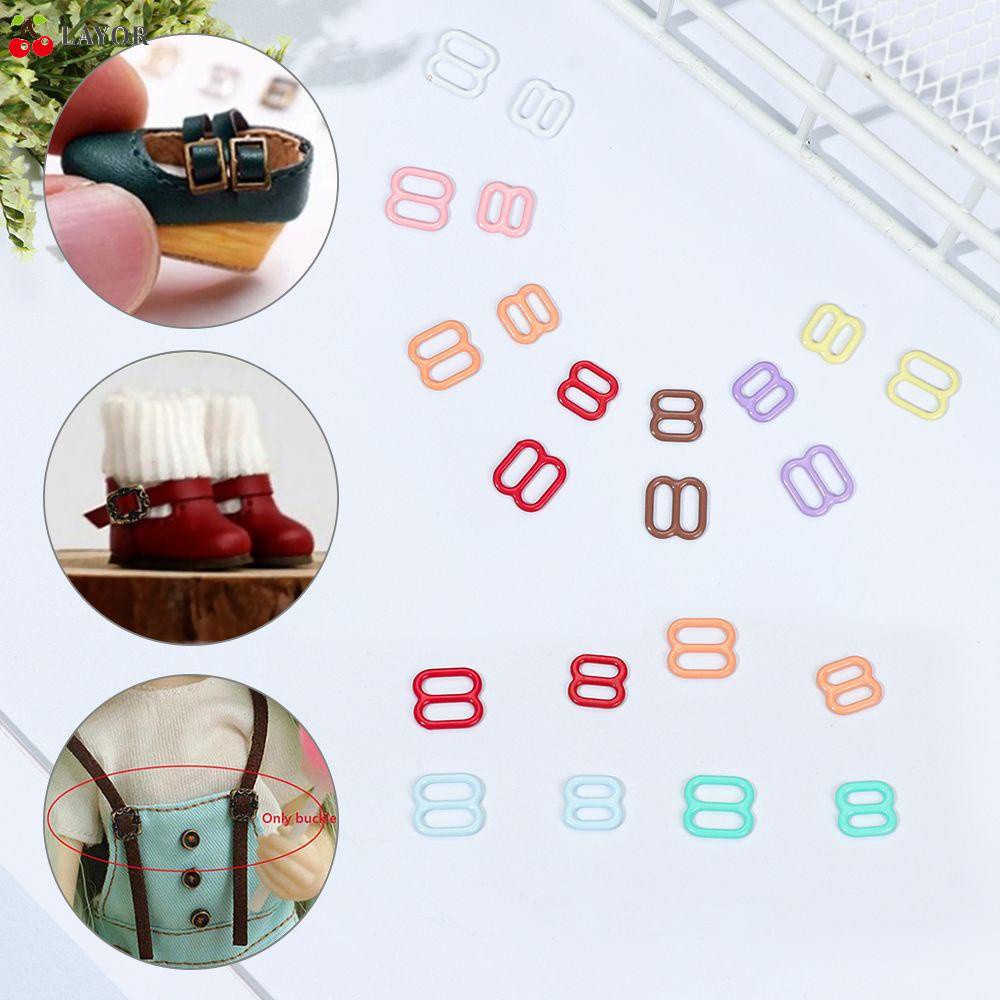 Set 20 Nút Thắt Lưng Ba Cạnh Chất Lượng Cao 10 Màu Sắc Dành Cho Búp Bê 6mm/8mm