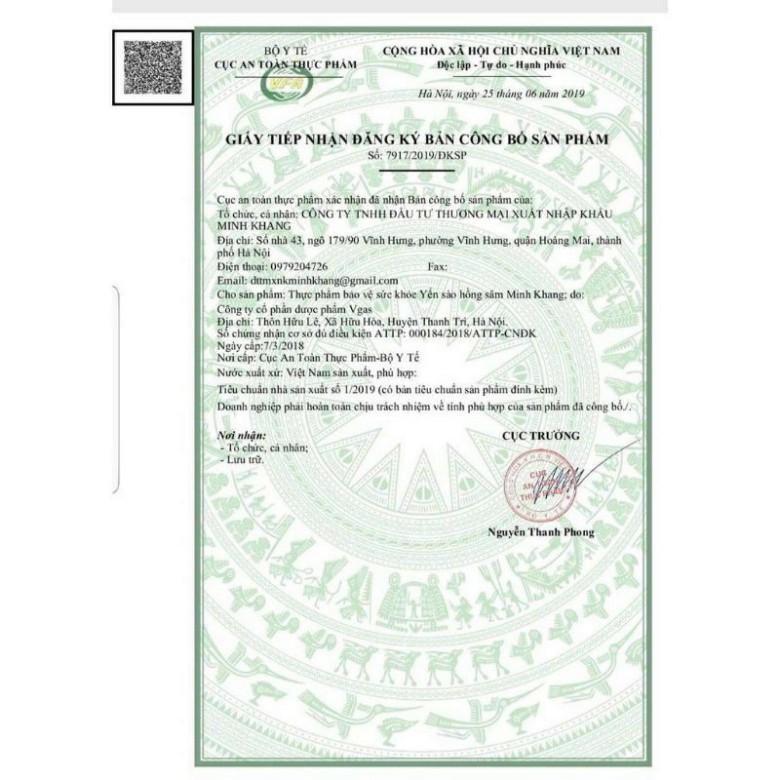 Yến sào hồng sâm Minh Khang Bé ăn ngon tăng cân đều