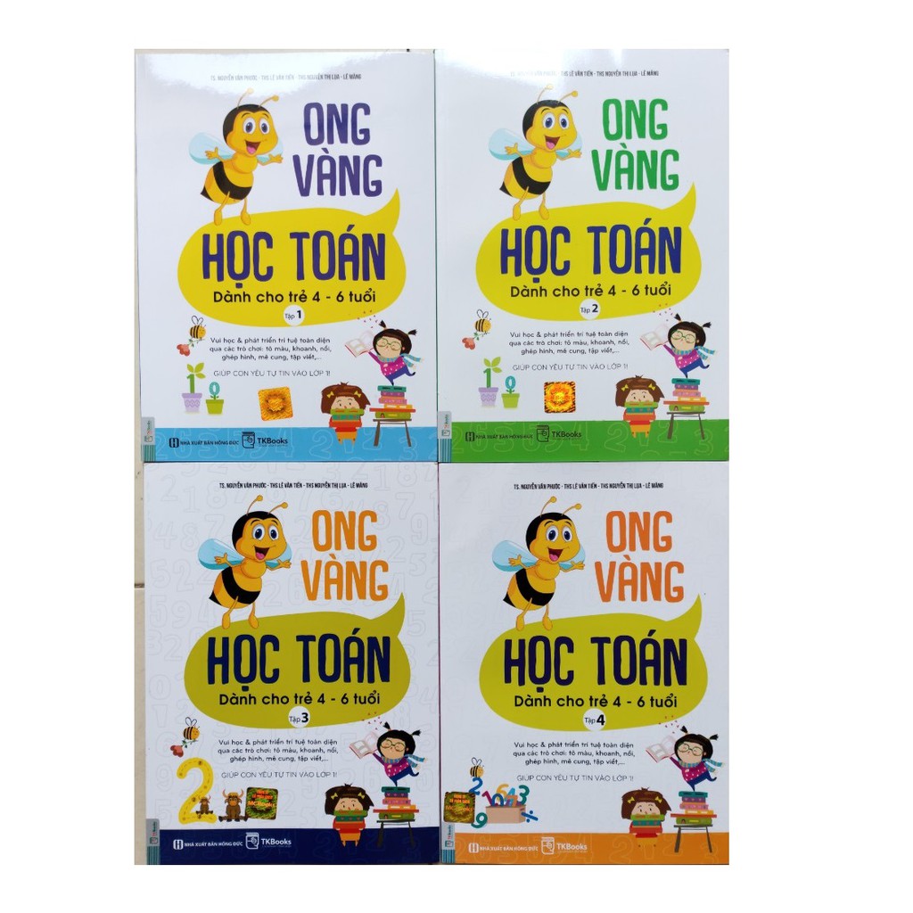 Sách - Combo 4 Cuốn Ong Vàng Học Toán Dành Cho Trẻ 4 – 6 Tuổi + Tặng kèm truyện tranh