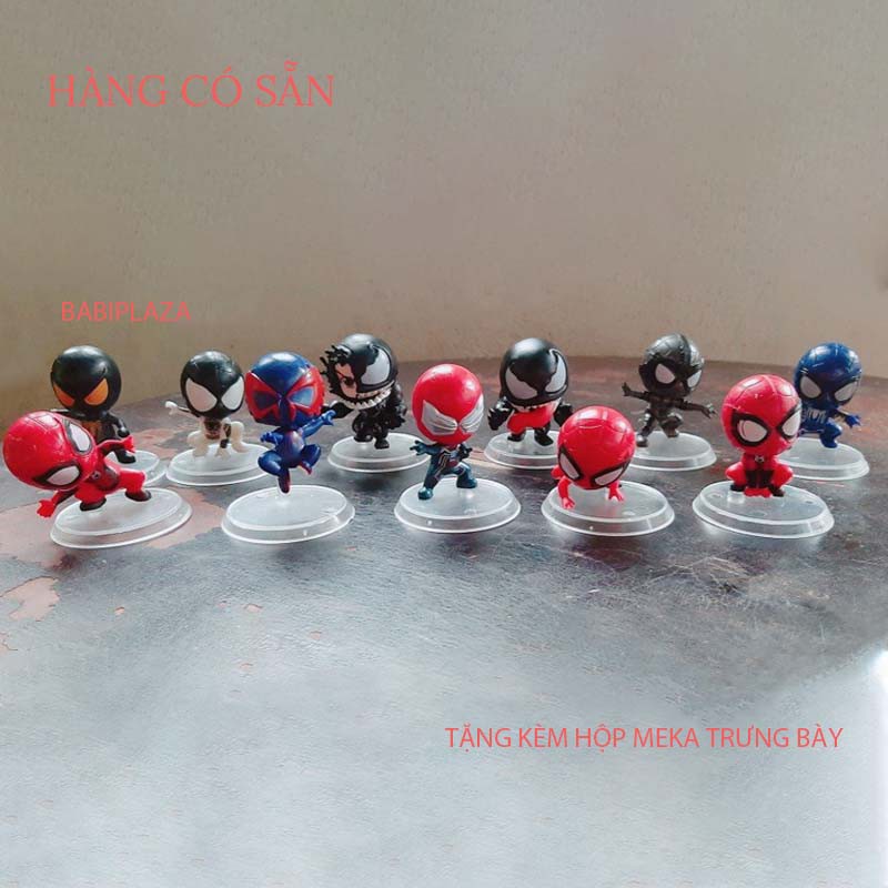 Set 12  mô hình siêu nhân Nhện - Spider Man - Kiểu chibi Cute 5cm