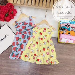 Váy lanh lụa 2 dây siêu mềm mát cho bé gái