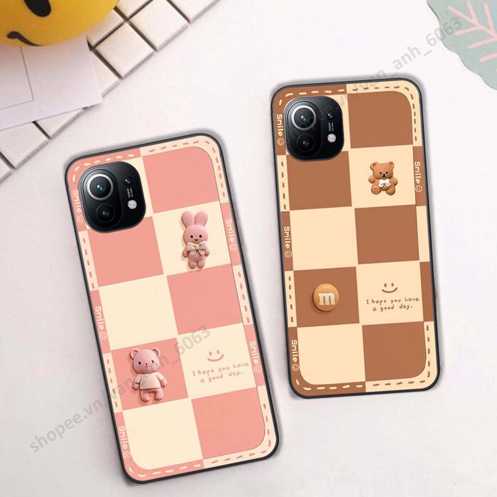 Ốp lưng Xiaomi Mi 11 / Mi 11T / Mi 11 Lite hình gấu, kẹo dễ thương cute