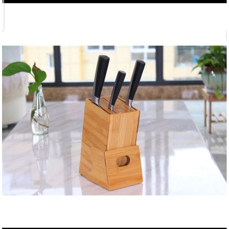 Hộp Cắm Dao Kéo Gỗ tre tự nhiên để bàn tiện lợi đồ dùng nhà bếp tiện ích