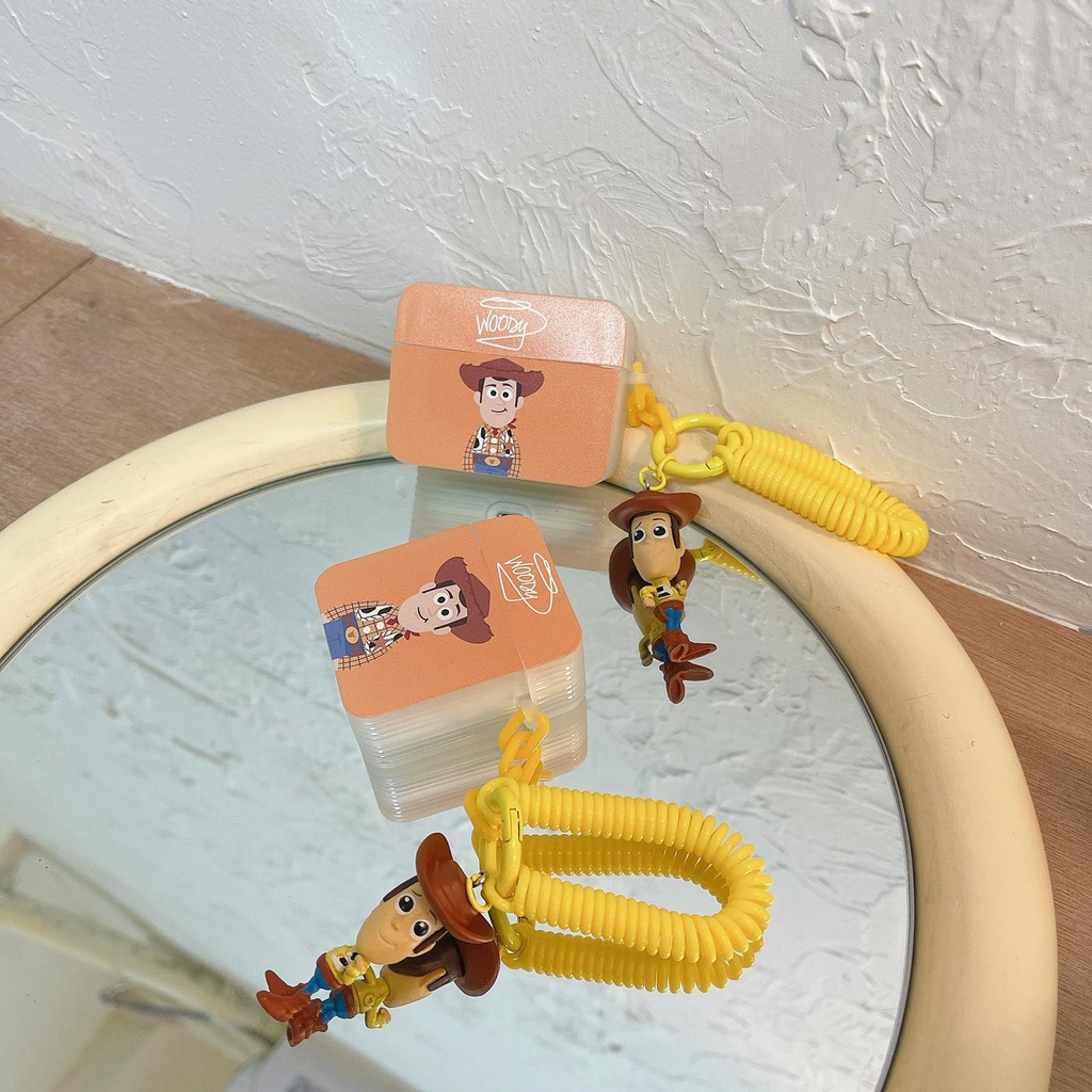 Vỏ Bảo Vệ Hộp Sạc Tai Nghe Bluetooth AirPods 1 2 pro 3 2021 gen3 Bằng Silicon Hình Toy Story Dễ Thương Kèm Móc Khóa