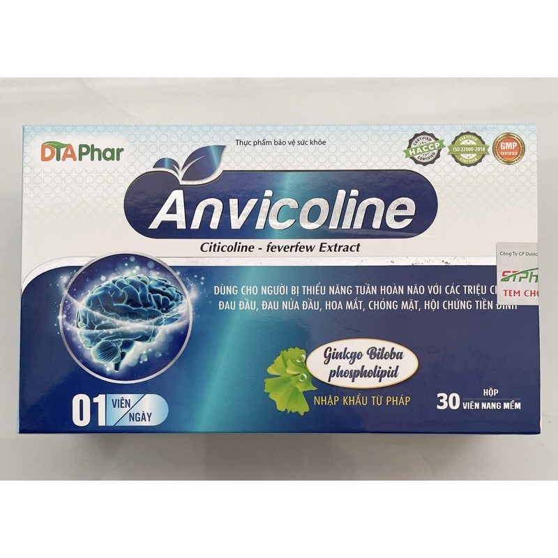 ✅Viên Bổ Não Anvicoline - Hộp 30 viên ( nguyên liệu nhập khẩu từ Pháp )