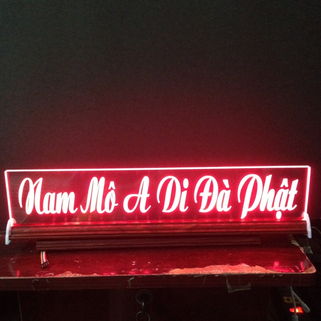 Chữ điện mica đèn led: NAM MÔ A DI ĐÀ PHẬT