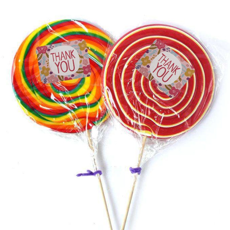 Set 50 Tờ Nhãn Dán Trang Trí Quà Tặng In Chữ Thank You Độc Đáo