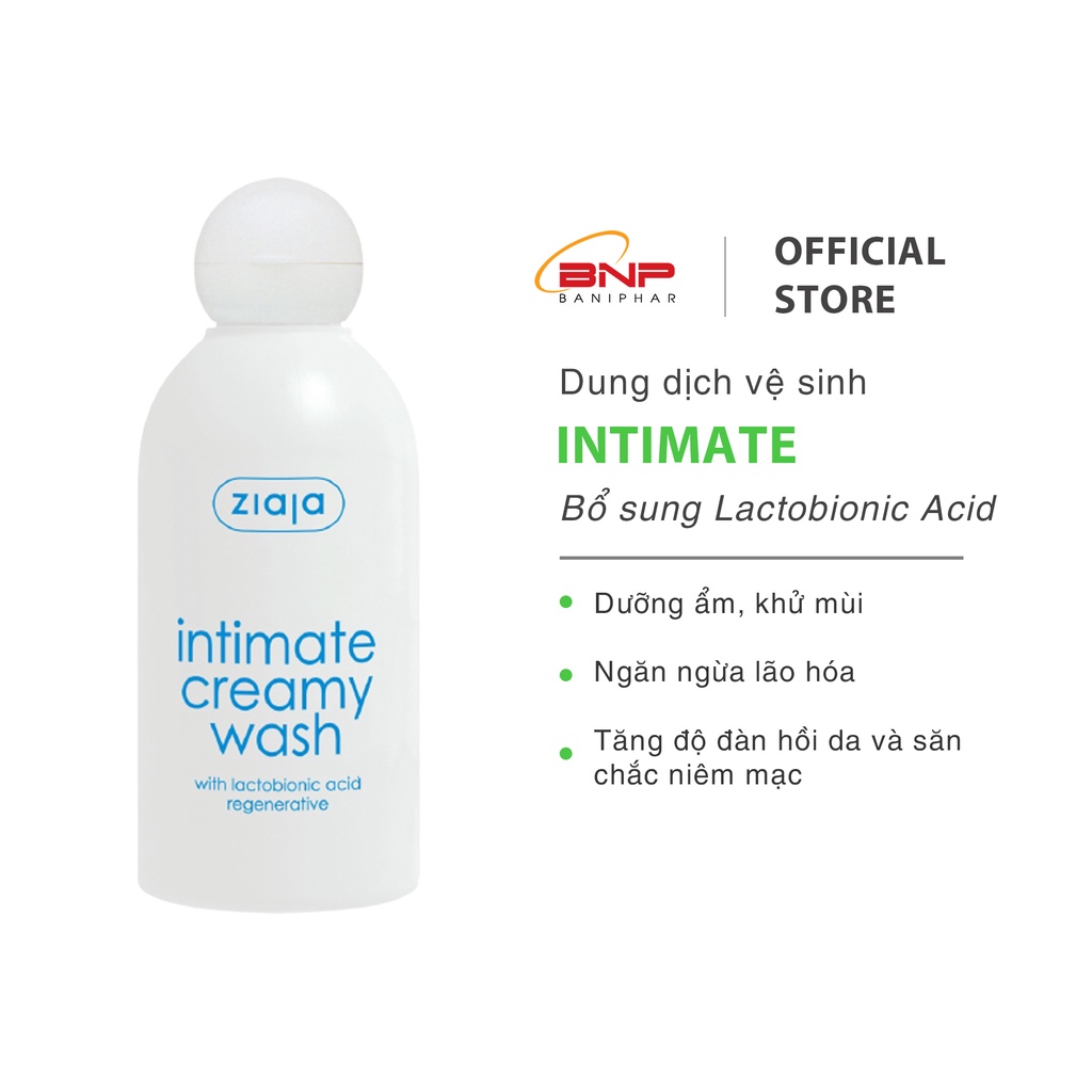 Dung dịch vệ sinh phụ nữ Intima ziaja bổ sung Lactobionic Acid 200ml