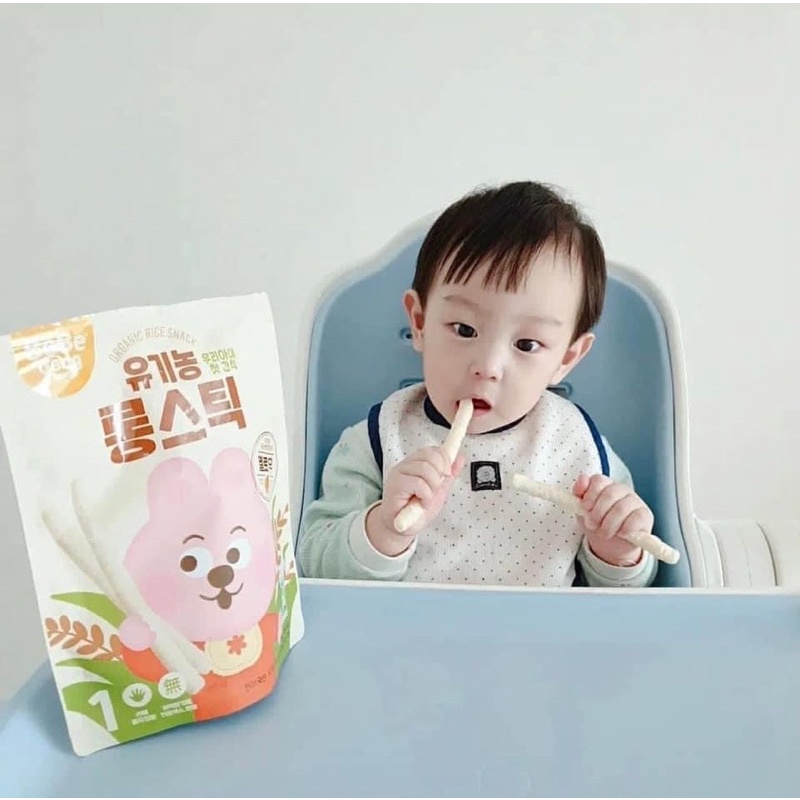 Bánh gạo ăn dặm hữu cơ hình que Bebedang từ Hàn Quốc cho bé