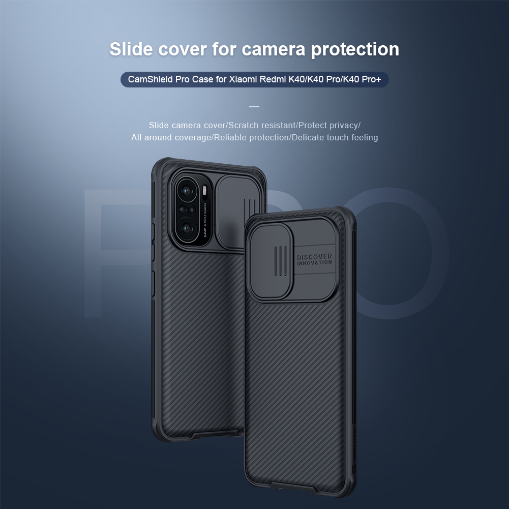 Ốp lưng Nillkin CamShield Pro PC Cứng Có Nắp Bảo Vệ Camera Cho Xiaomi POCO F3 / Redmi K40 / K40 Pro / K40 Pro+