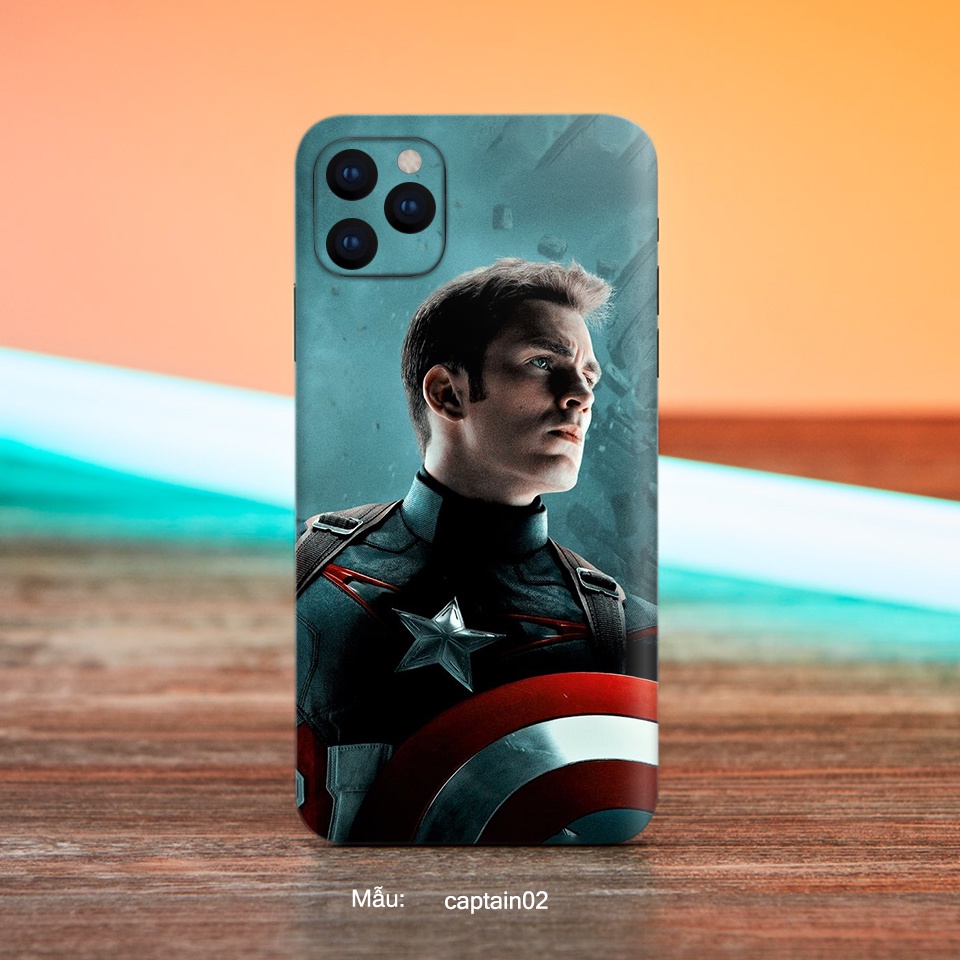 Dán Skin điện thoại hinh Captain, Cho Iphone 6/ 7/ 8/ X/ XS/ XS Max/ 11/ 11 Pro Max Và Các Dòng Máy Android