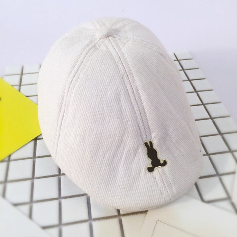 Mũ beret kẻ sọc phối tai thỏ dễ thương cho bé