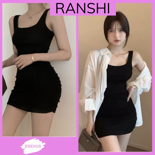 [Có Mút] Váy Đầm 3 Lỗ Body XUYDIN Đan Chéo Dây Lưng Hot Trend Năng Động Thoải Mái Mặc Đi Chơi Đi Biển RANSHI RBD018