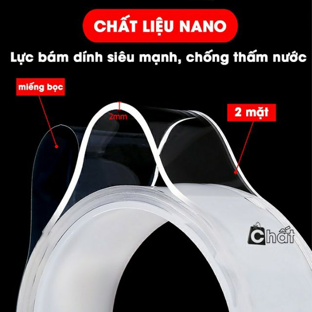 💥BĂNG KEO NANO 2 MẶT SIÊU DÍNH TRONG SUỐT - DÁN TRÊN MỌI BỀ MẶT CỰC KÌ CHẮC CHẮN.
