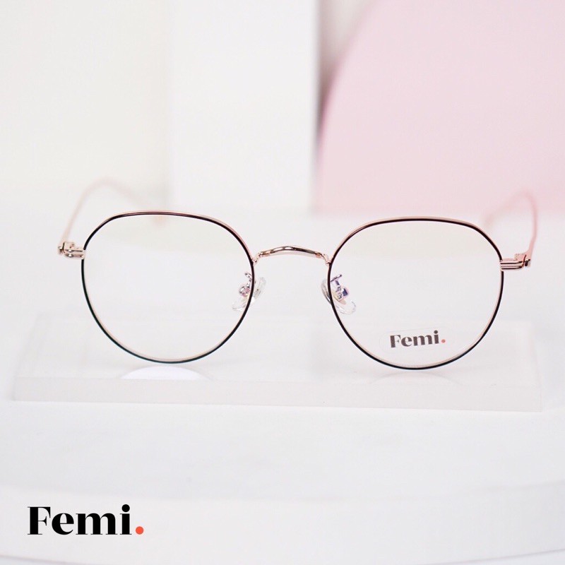 Gọng kính tròn Femi Mila chính hãng mắt kính chống ánh sáng xanh | BigBuy360 - bigbuy360.vn
